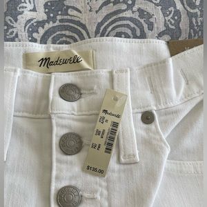 MADEWELL 10 in WHITE high rise skinny crop NWT